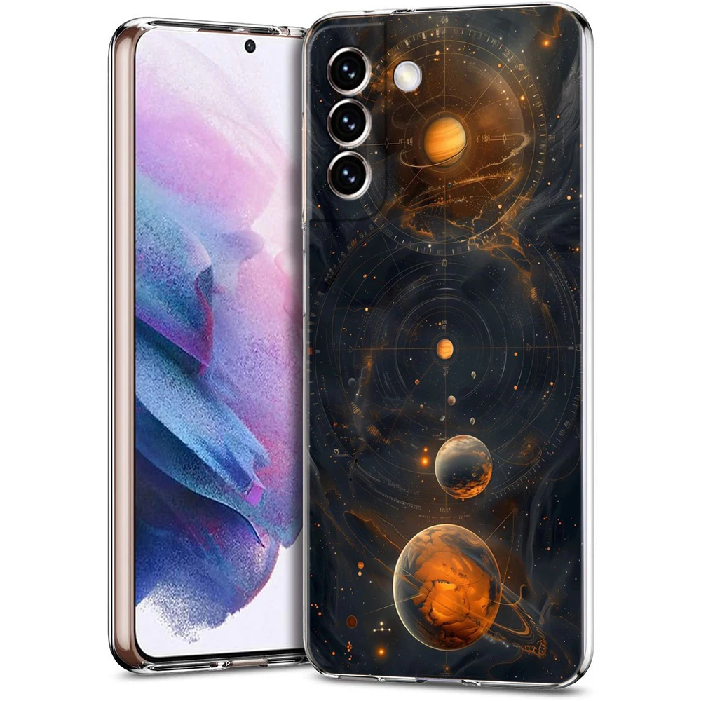 Earth Stars Space-Themed Soft Silicone Clear Phone Case