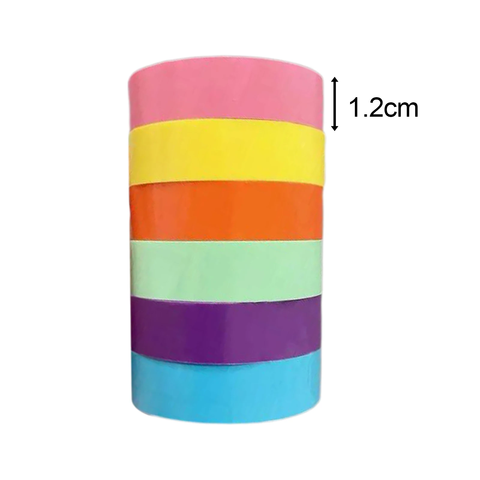 6PCS Sticky Ball Tape DIY Color Ball Tape Rainbow Colors Toys Candy Color  Colored Tapes Bulk Tape for Adult Kids Party, 6 Colors 1.2cm 