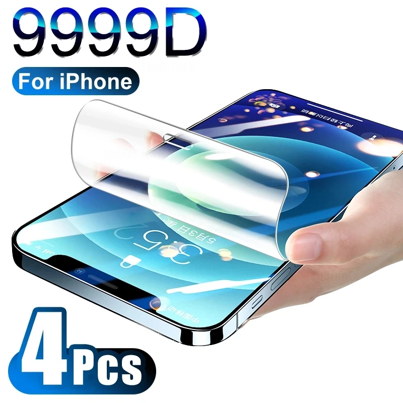 4PCS Full Cover Hydrogel Film On The For iPhone 13 12 11 Pro Max X XS XR MAX 6 7 8 Plus Screen Protector |