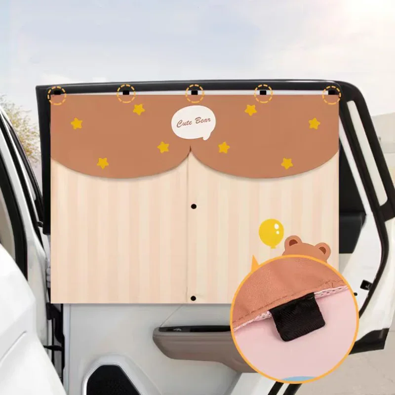 Cartoon Cute Car Side Window Sunshade Magnetic Windshield Awning ...