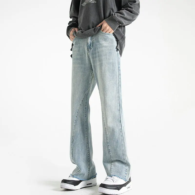 

High Street Straight Jeans Pants Men Fashion Denim Trousers Male Casual Baggy Men/Women Jeans Korean Overalls Streetwear