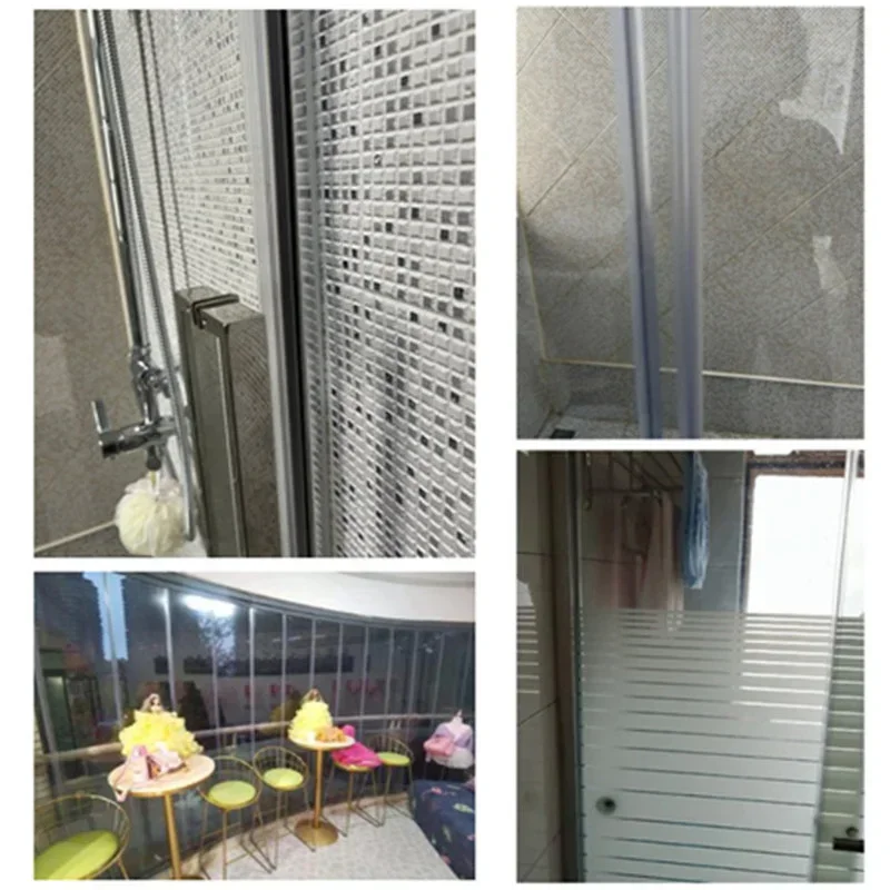 Striscia di tenuta per porta in vetro di gomma PVC da 2 pezzi da 4 a 12mm senza telaio per doccia da bagno guarnizione per schermo Gap finestra porta guarnizione tappo per acqua