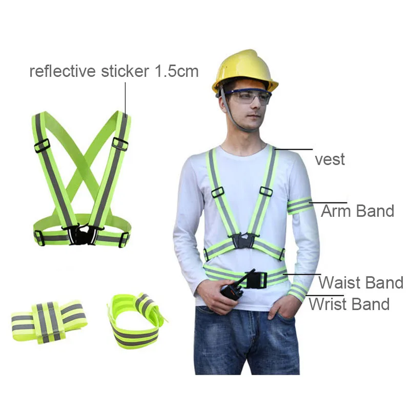 Cycling Reflective Vest High Visibility Safety Vest for Night Riding Running Bicycle Motorcycle Outdoor Sports Elastic Band safety vest reflective safety vest cycling vest