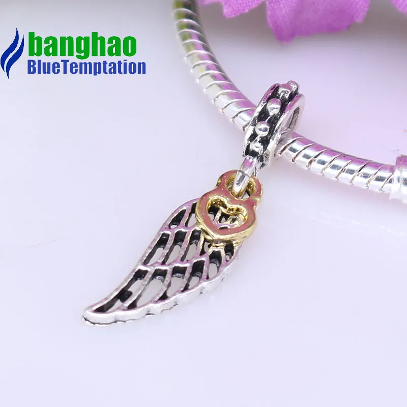 Wholesale DIY Fashion feather Charm for making accessories for jewelry alloy pendants bracelets beads DGB124