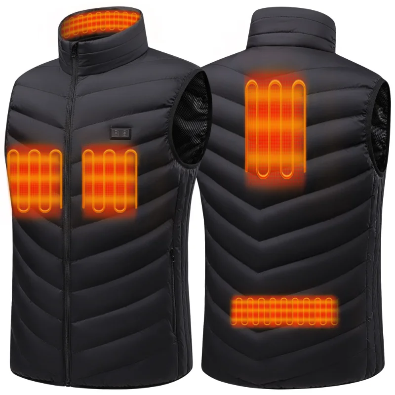 

New USB Electric Heated Vest Winter Smart Heating Jackets Men Women Thermal Heat Clothing Plus Size Hunting Coat