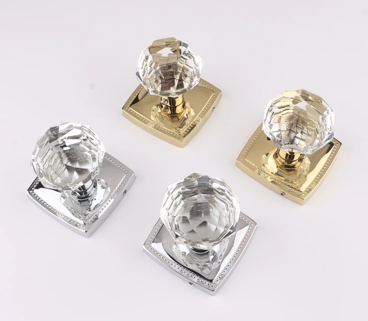 Crystal Glass Globe Handle Lock, Mute Door