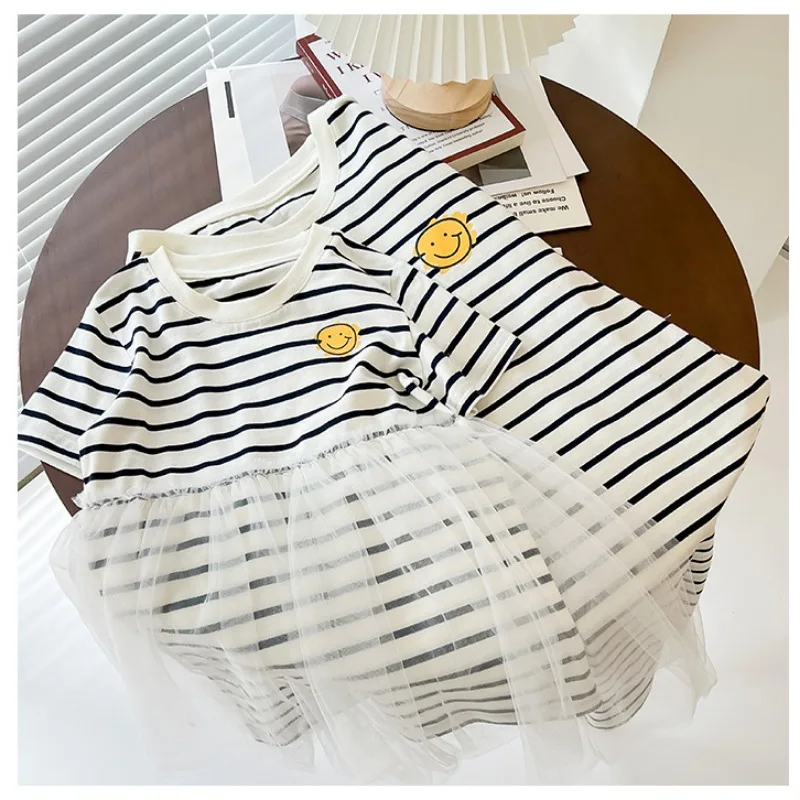 Family Matching Outfits Short Sleeves Baby Girl Boy Bodysuit Striped Mother Dad Son Daughter Parent-child Pullover Tee H1212 6