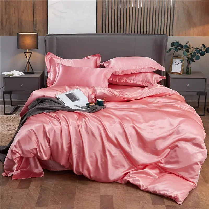 Premium Rayon Satin Duvet Cover – Luxurious Smooth Solid Quilt Cover