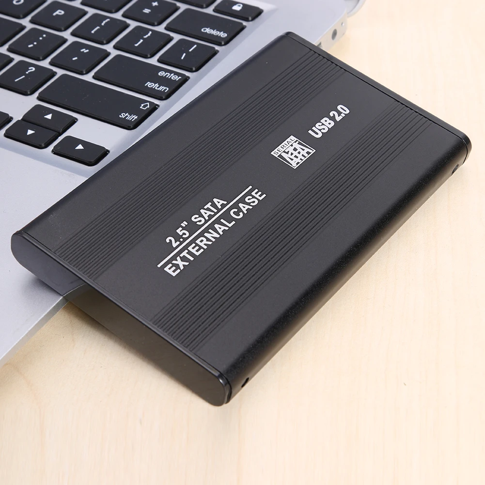 알루미늄 SSD 하드 디스크 드라이브 박스, USB 2.0-SATA 포트, 480Mbps, 2.5 인치 HDD 케이스