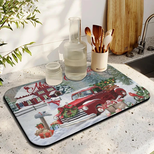 Large Kitchen Super Absorbent Mat Solid color Dish Draining Mat Drying Mat  Quick Dry Bathroom Drain Pad Kitchen - AliExpress