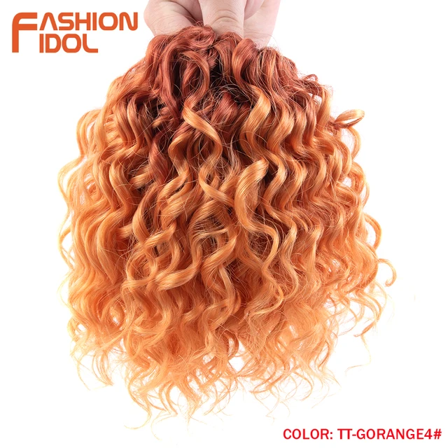10 Inches Deep Wavy Twist Crochet Hair Synthetic Afro Curly Hair Crochet Braids High Temperature Fiber Braiding Hair Extensions TT-GORANGE4