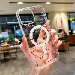 Silicone Magnetic Cherry Red Phone Case Cover - Galaxy A25 5G (BD83)