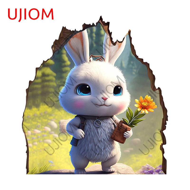 Наклейки на стену с изображением кролика, 13 х12 см