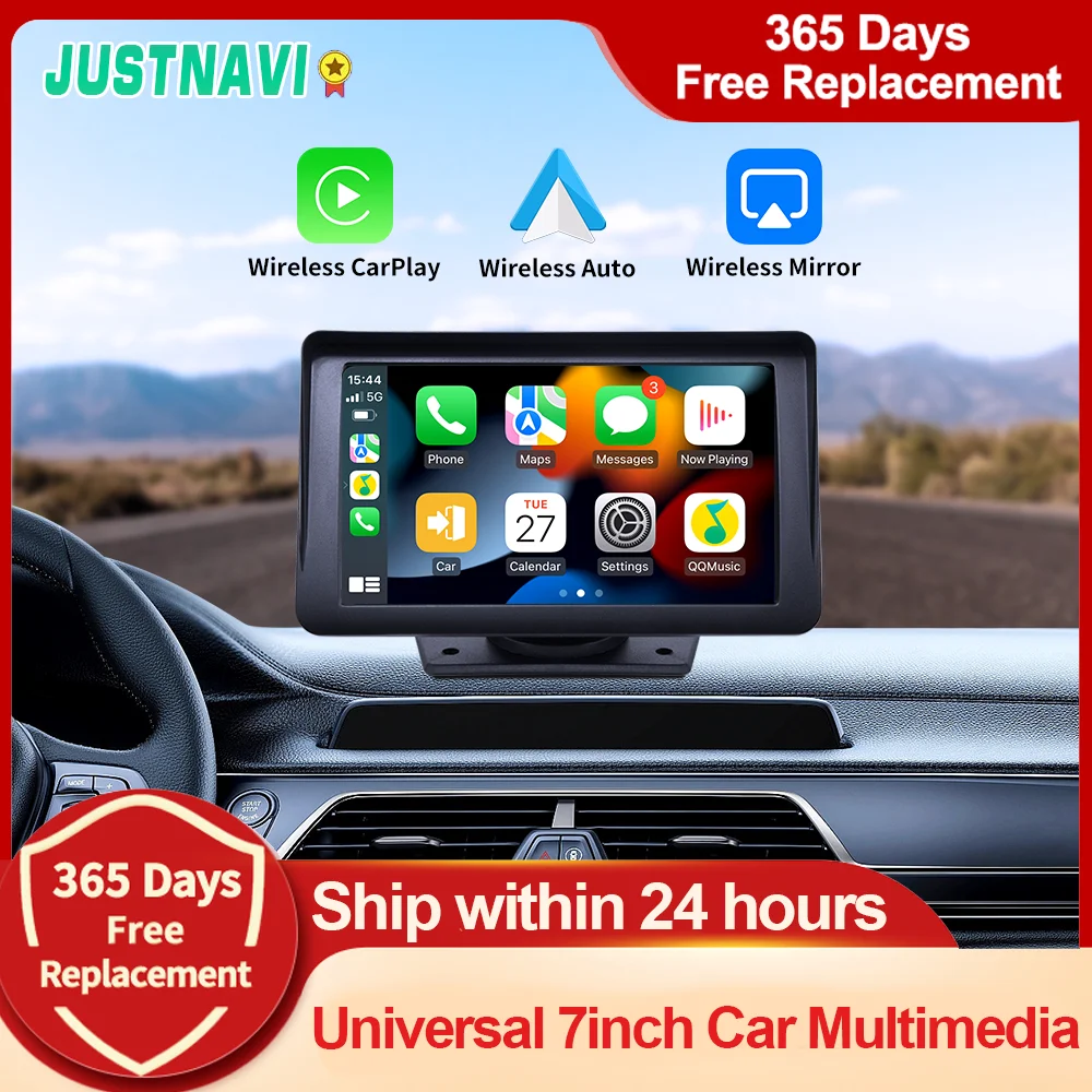 

JUSTNAVI Universal Car Radio Multimedia Video Player 7inch Touch Screen Wireless Carplay Wireless Android Auto Wireless Mirror