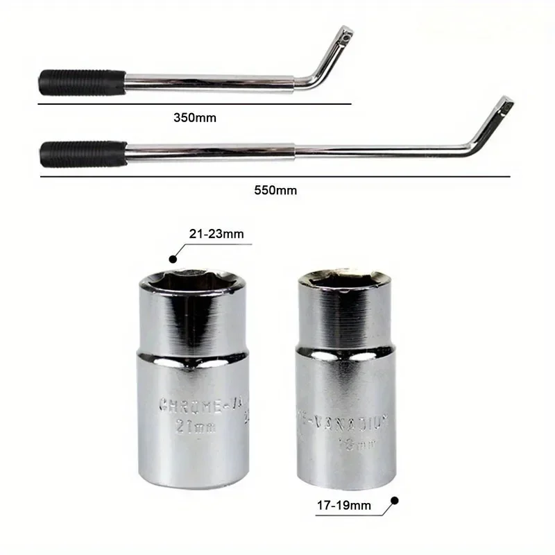 3PCS Tire Socket Wrench L Type Extended Telescopic Rod Repair
