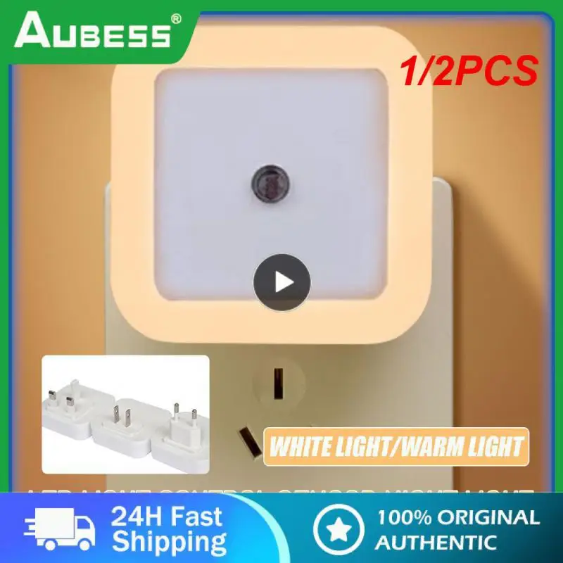 

1/2PCS Nightlight Eu Us Uk Plug Mini Wall Lights Led Closet Cabinet Bedroom Bulb Living Room Bedroom Lighting Night Light