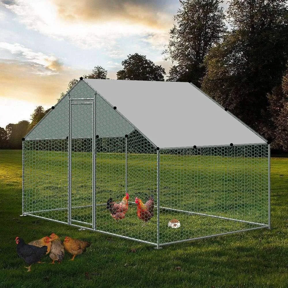 

Feeding & Watering Supplies Poultry House Rabbits Habitat Cage Spire Shaped Coop with Waterproof Feeding & Watering Supplies