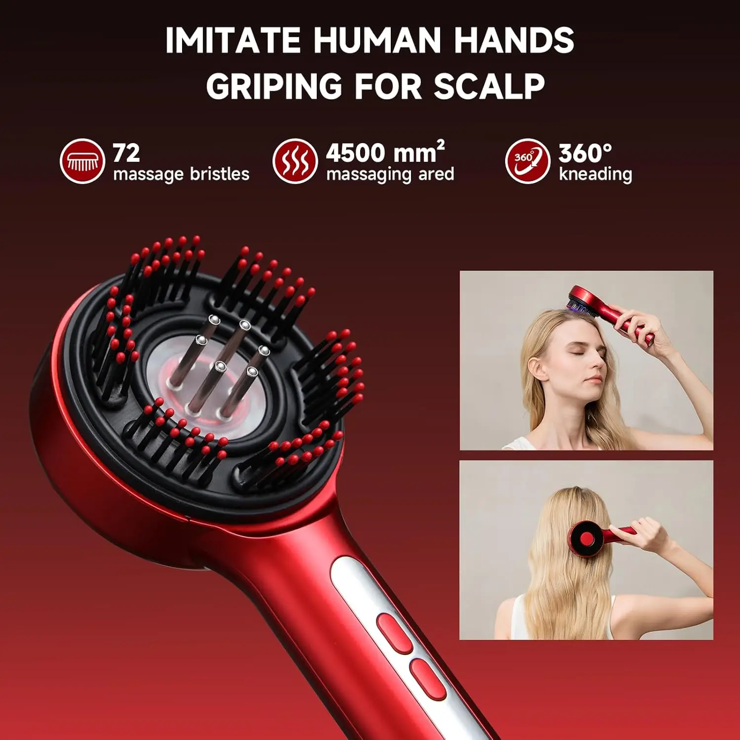 Electric scalp comb close-up design