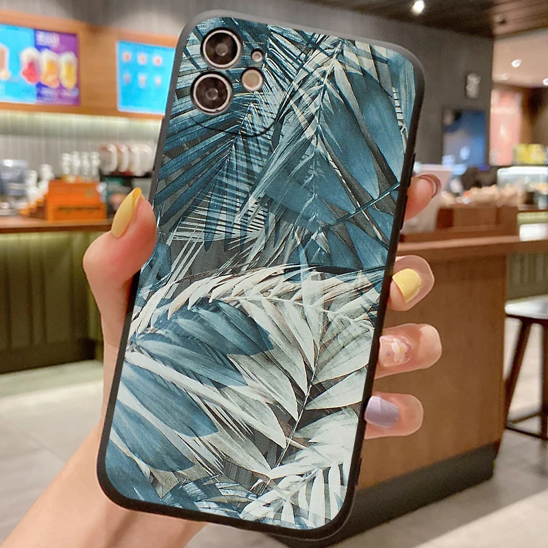 Custodia Per Pittura A Foglia Di Banana Per Huawei P40 Lite E P30 Pro Cover Verniciata In Silicone Per Huawei Y6 Y5 Y6S Y7 Prime 2019 Custodia Per Tel