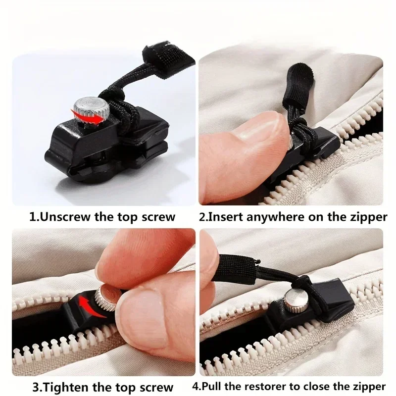 3-6pcs Universal zipper Quick Repair slider Easy to install Seamless replacement zipper head for Jackets Luggage