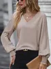 Chiffon V-Neck Long Sleeve top - Elegant Women’s Top
