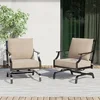 Outdoor Rocking Chair Set with Thick Cushions 2-Pieces Garden Porch Poolside Upgraded Comfort and Sturdy Steel Construction 2