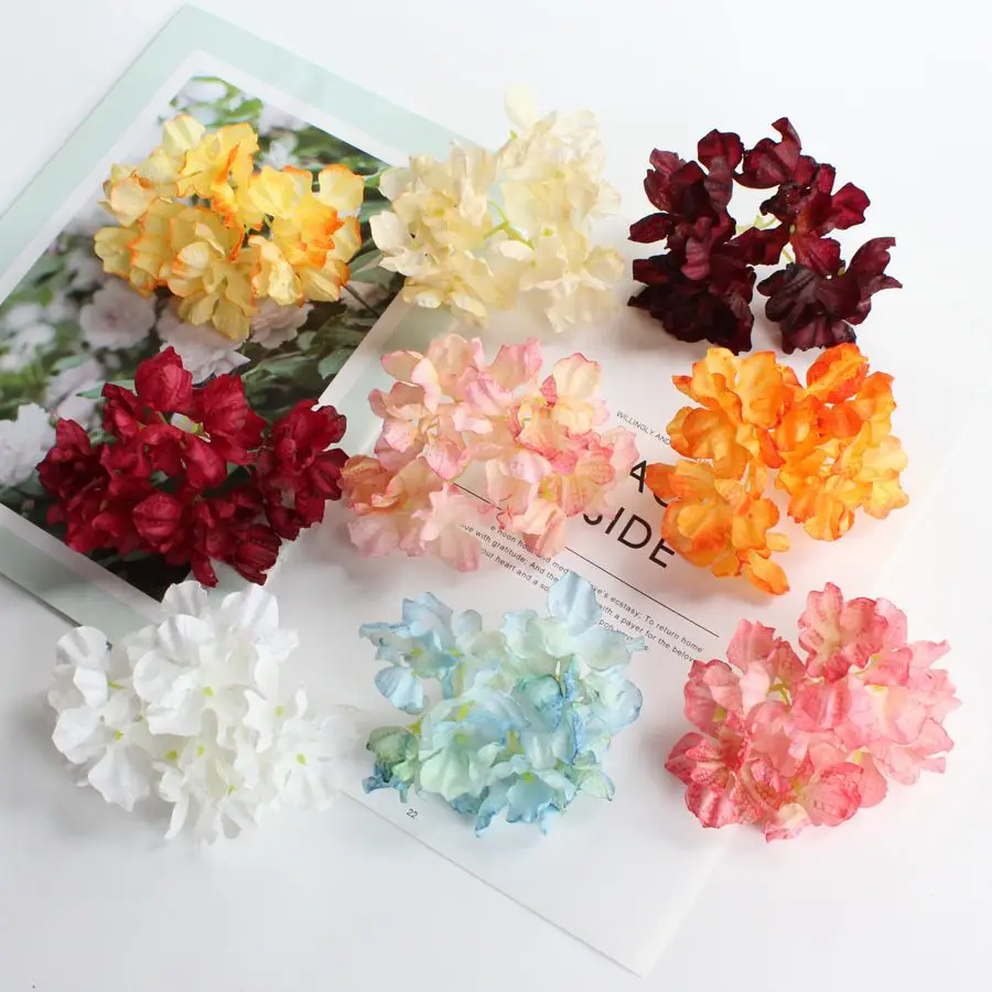 Künstliche Blume Seide Hortensie Hochzeit Brautstrauß Kränze Diy Geschenk Arrangement Hause Vase TableGarden Szene Dekoration Wand – Detail 1
