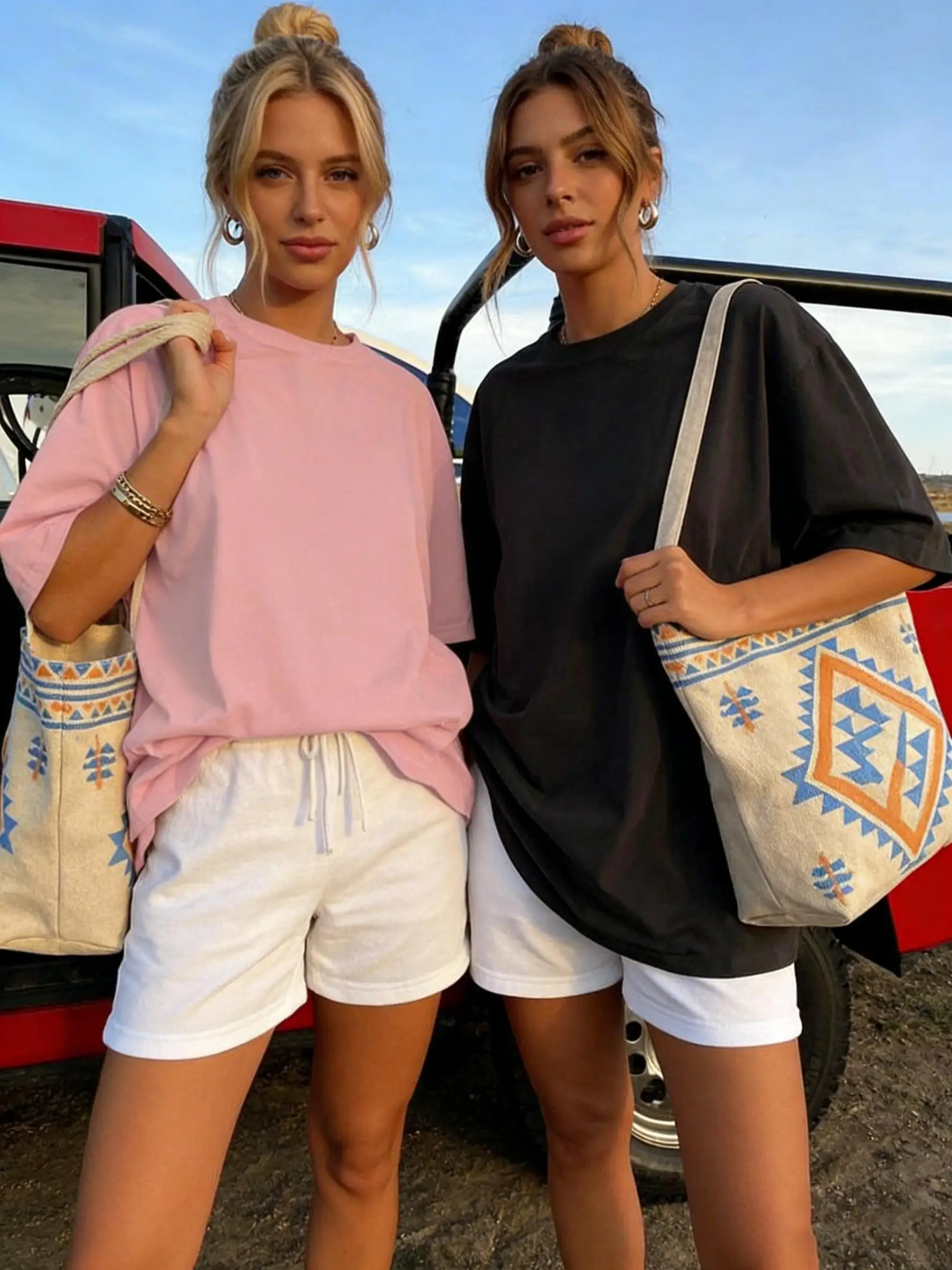 Bunte 100% Baumwoll-Team-Familien-Damen-T-Shirts, Atmungsaktive Rundhals-Kurzarm-Tees, Y2K Oversized Tee-Top, Sport-Sommerkleidung