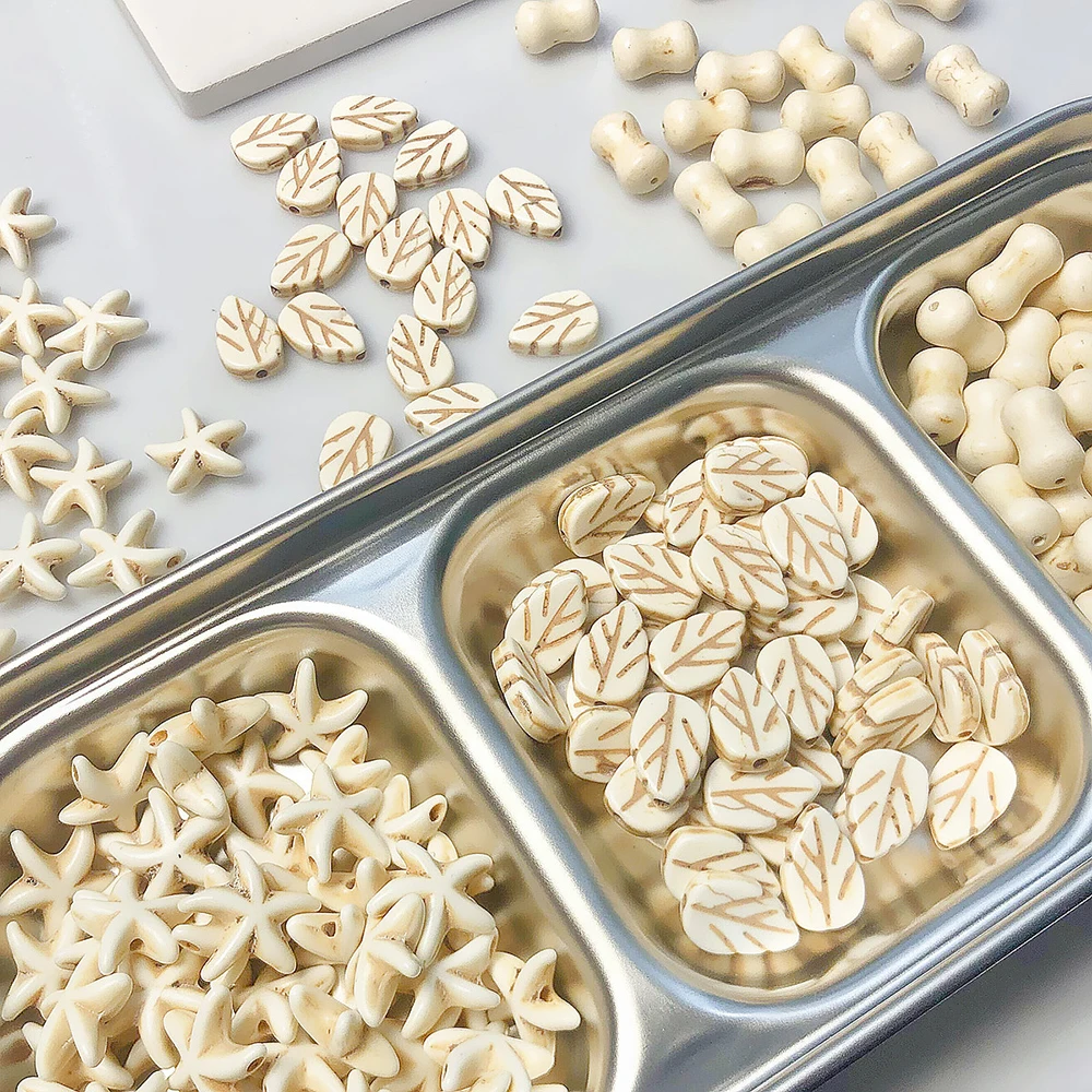 

Multi Shaped White Howlite Beads Heart Round Turquoises Loose Beads For Jewelry Making Diy Handmade Bracelet Necklace Accessory