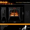 24Inch Electric Fireplace Stove Free-Standing Infrared Fireplace Stove Controllable 3D Flame 4 Variable Flame&Log Colors 2
