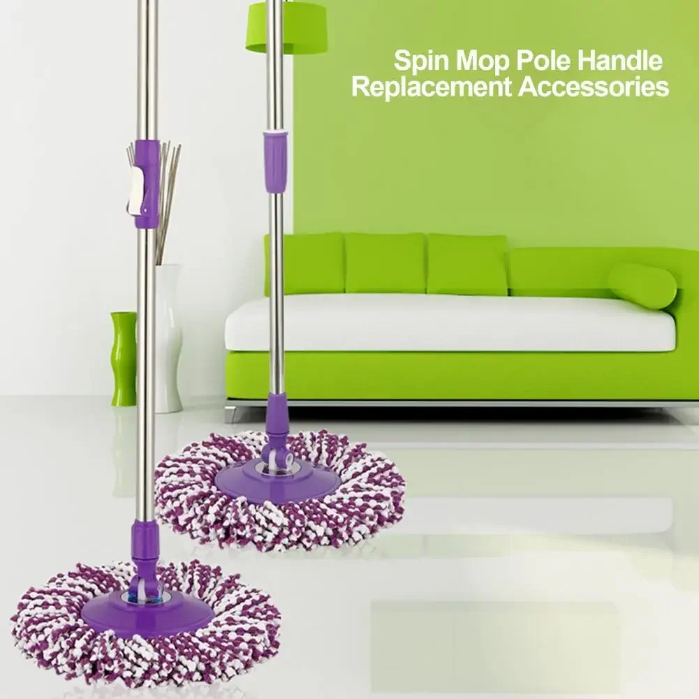 Handheld Mop 1 Set Mop Rod Hangable Built-in Spiral Shaft Easy to Install Spin Mop Pole Handle Replacement Accessories Daily Use