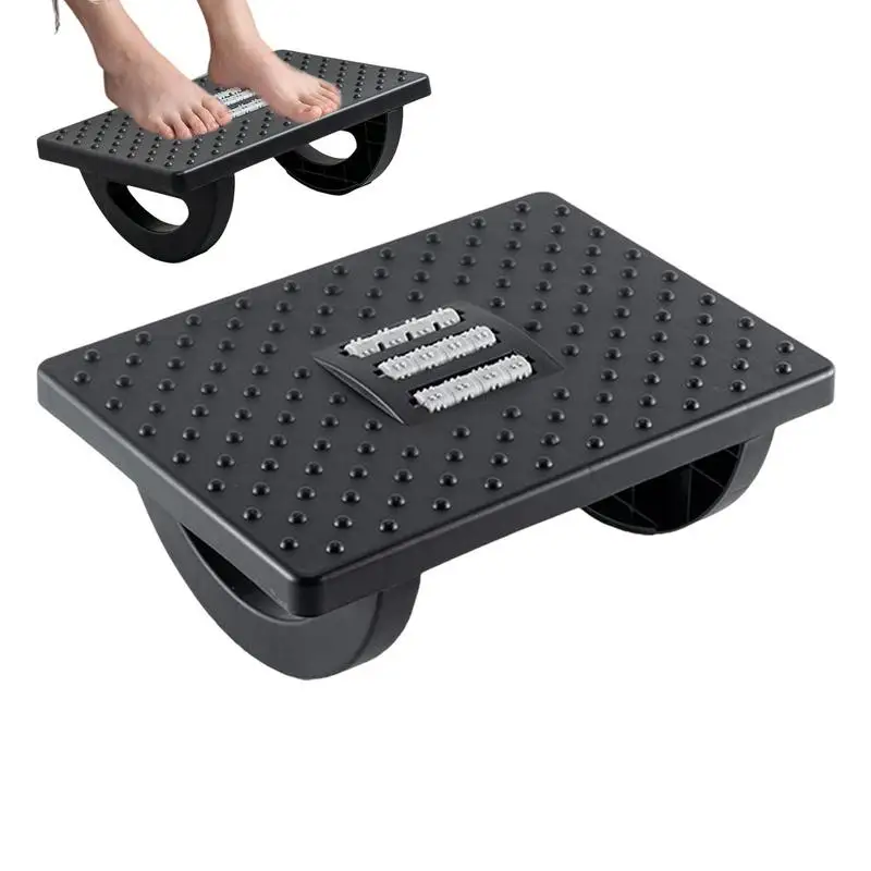 

Step Stool Under Desk Shakeable Footrest With Foot Massager Rollers Strong Load Bearing Footstool With Massage Rollers & Grains