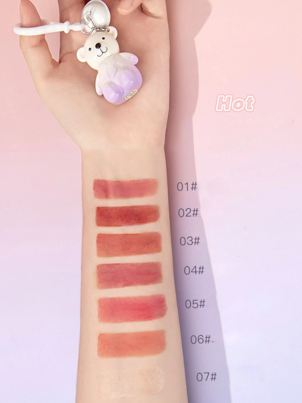 ARTVALUE Bear Family Lip Set Lipstick Lip Gloss Universal Nude Matte Lip Mousse Lip Balm Gift Box 5