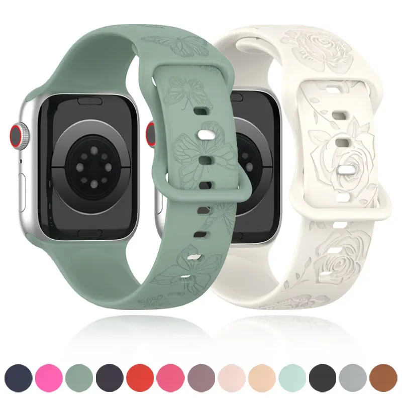 

Ремешок для Apple Watch Band 45 мм 44 мм 42 мм 41 мм 40 мм 49 мм 38 мм, мягкий браслет с принтом Correa для iwatch Series Ultra 9 7 SE 3 6 8 5 4
