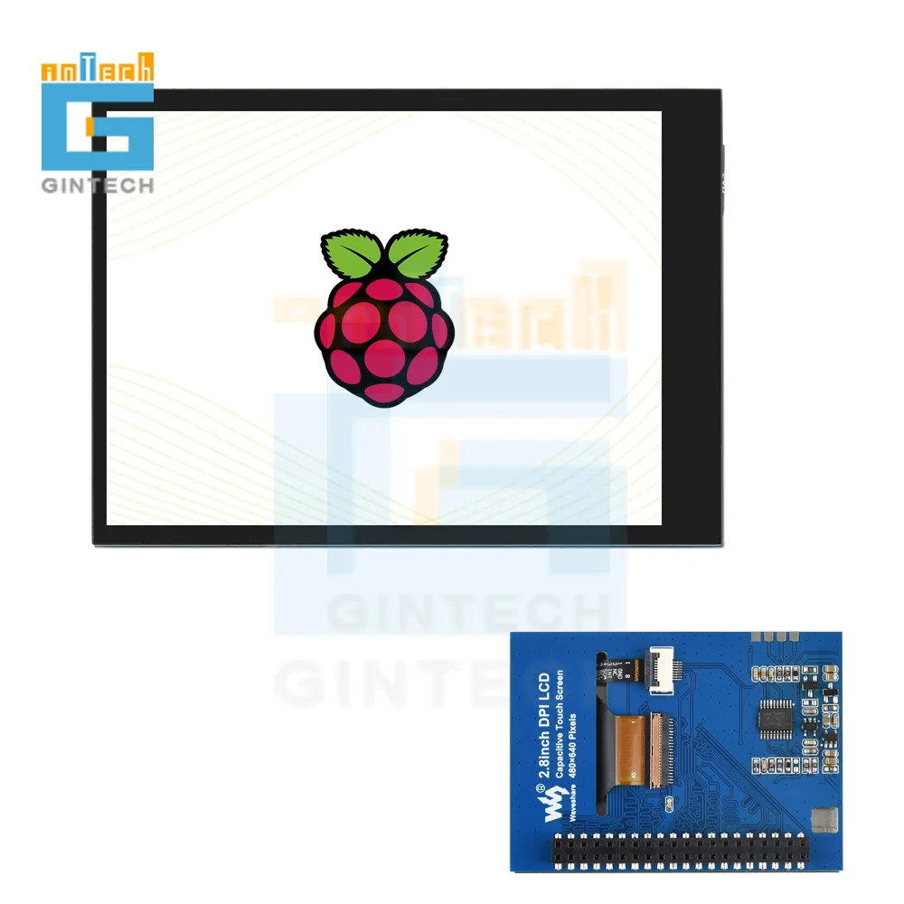 

3,5-дюймовый емкостный сенсорный ЖК-экран для Raspberry Pi, 2,8 × 480, DPI, IPS, оптическая склеивающая крышка из закаленного стекла, низкая мощность