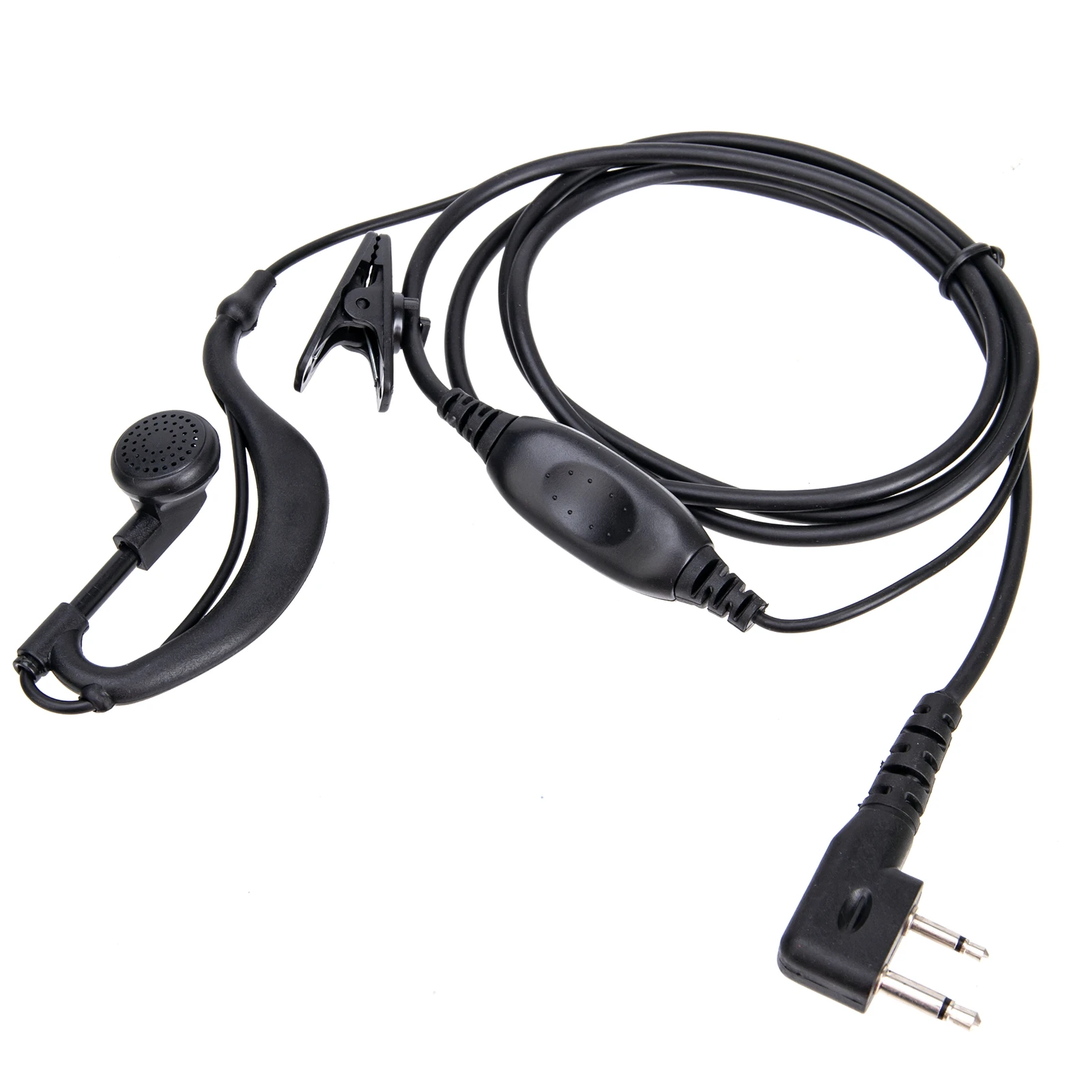 

G Shape Police Earpiece Headset with Microphone PTT 2-pin F Plug for Icom ICV8 ICV82 ICV85 F21 F26 Maxon Yaesu Vertex Radio
