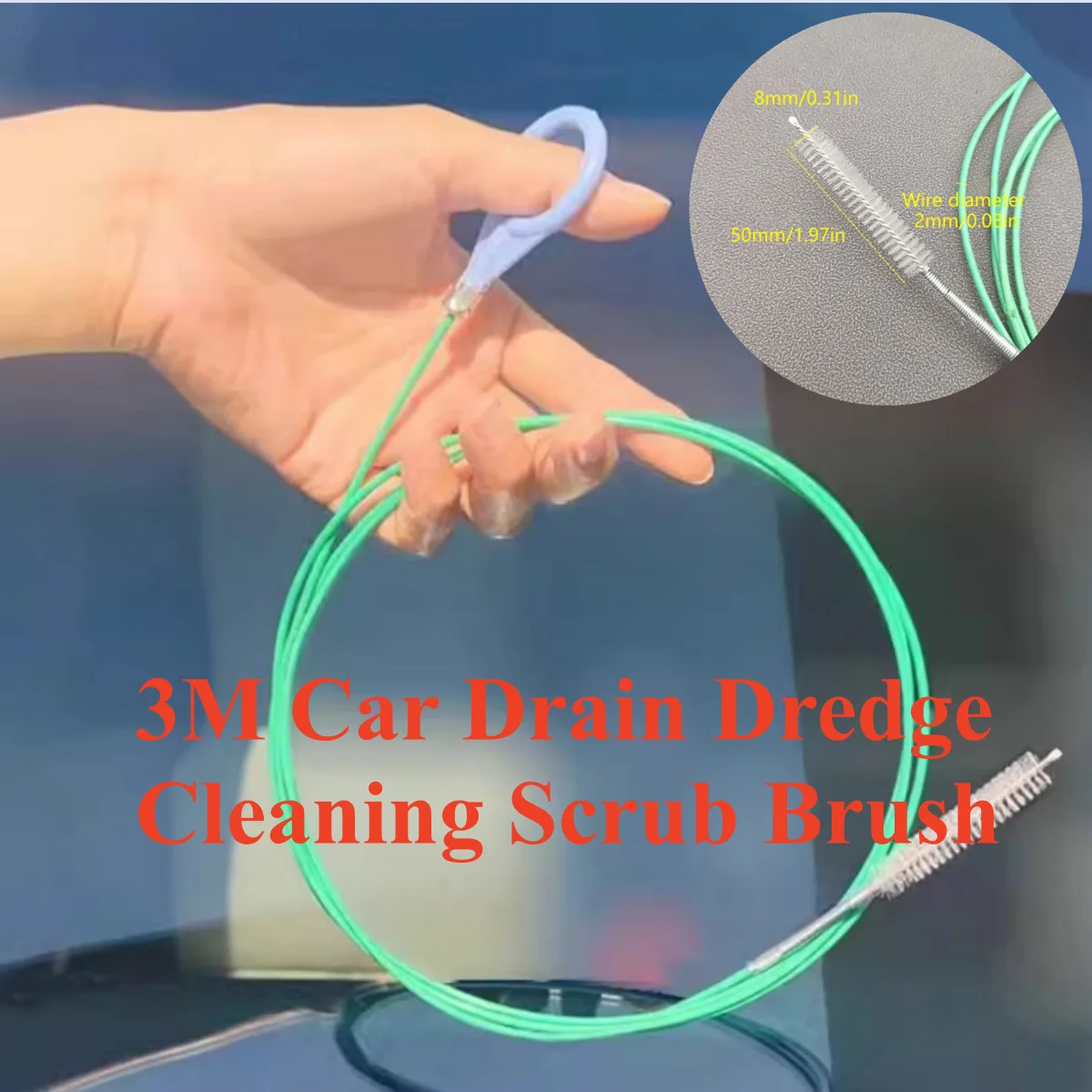

3m Car Drain Dredge Cleaning Scrub Brush Auto Sunroof Long Hoses Detailing Tool Spiral Cleaner Cleaning Brush Drain Cleaner