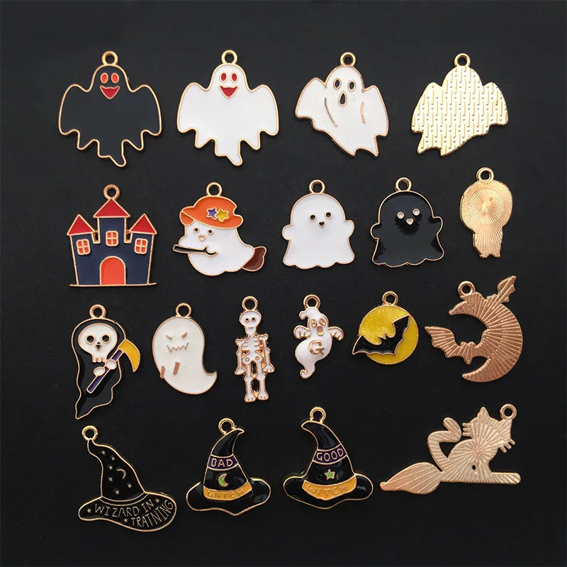 

Cute Pumpkin Bat Ghost Charms 3Pcs/Set Enamel Halloween Charms for Jewelry Making Pendants for Necklaces Earrings DIY Accessory