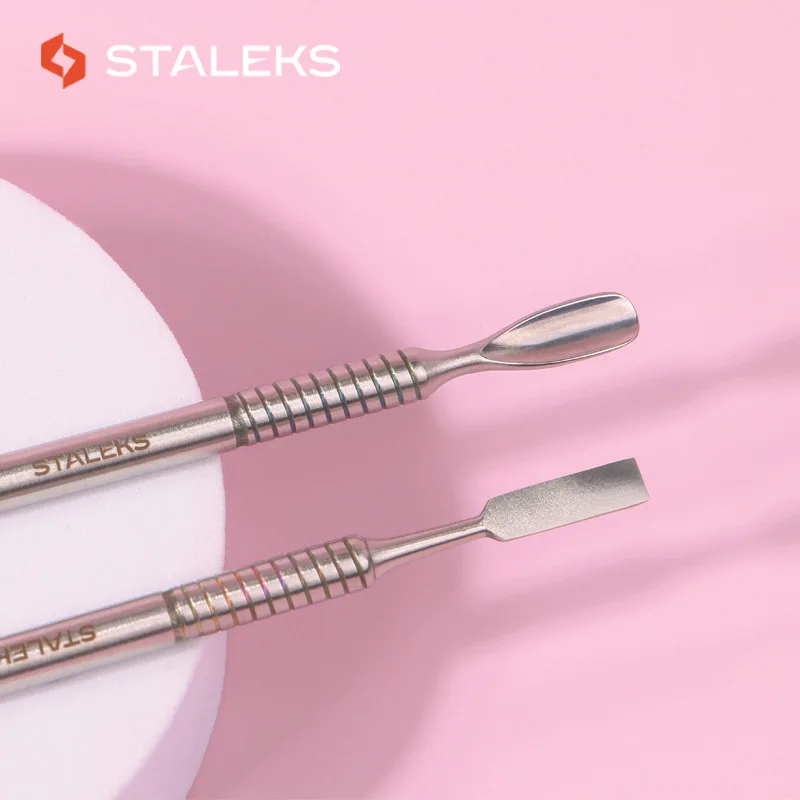 Staleks European Nail Art Stainless Steel Double Head Nursing Steel Push Dead Skin Cuticle Push Manicure Tools PBC-30-2