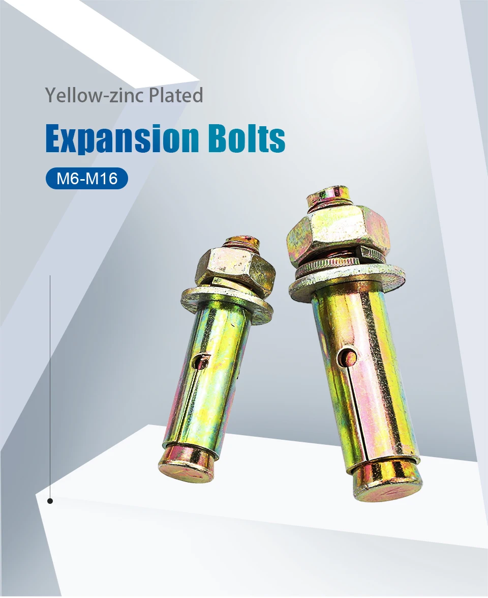 NINDEJIN Heavy Duty Expansionsbolzenanker Gelb verzinkte Fixschrauben M6 M8 M10 M12 M14 M16 Hülsenanker für Beton – Detail 3