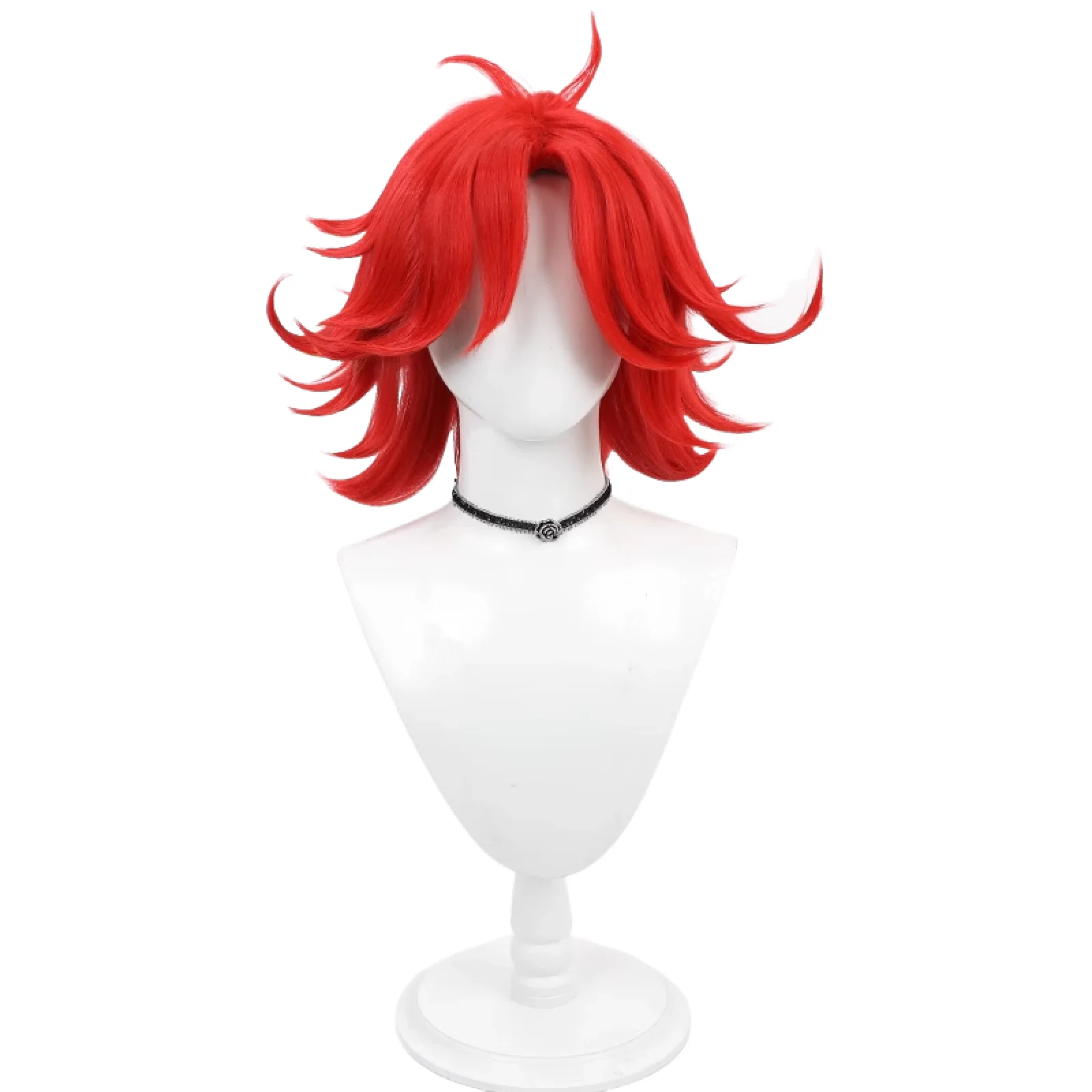 Peluca de cosplay de Anime Niffty para mujer adulta, pelo corto rojo y amarillo, pelucas sintéticas resistentes al calor, accesorio para fiesta de Halloween
