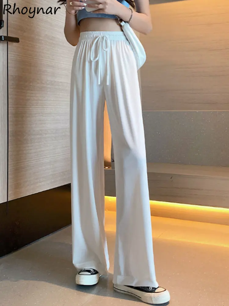 

Full Length Pants Women Summer Thin Casual Loose All-match High Waist Simple Fashion Ulzzang Chic Streetwear Temperament Tender
