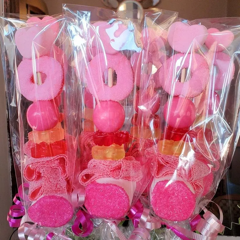 100 Sacchetti Regalo Pasquali In Cellophana Trasparente Con Fondo Piatto E Chiusure Twist, 14.5x25cm