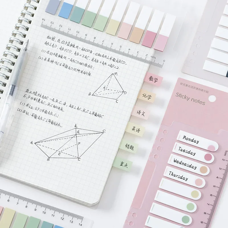 Sticky Notes Stationery Set 200 Sheets Stationery Posted for books it Memo Pad Bookmark Adhesive Notepad Sticky tabs - 5