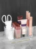 4/8pcs Mirror Cabinet Storage Box Cabinet Door Wall Mounted Transparent Lipstick And Cosmetics Separation Without Punching 4