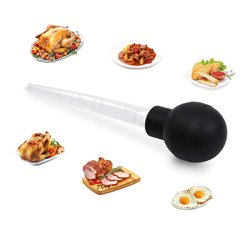 Kitchen Utensils Cooking Kitchen Chicken Turkey Poultry BBQ Food Flavour Baster Syringe Tube Pump Turkey Baster Oil Dropper Pipette With Scale