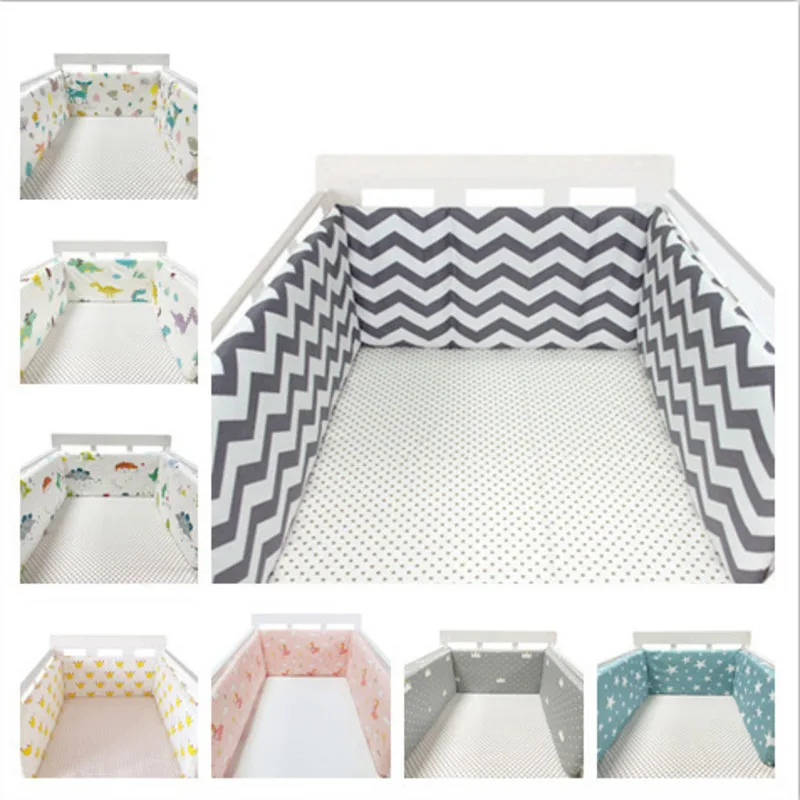 

Baby Bumper Crib Cot Protector Infant Cotton Children's Bed Barriers Newborns Around Cushion Braid Cunas Para El Bebe