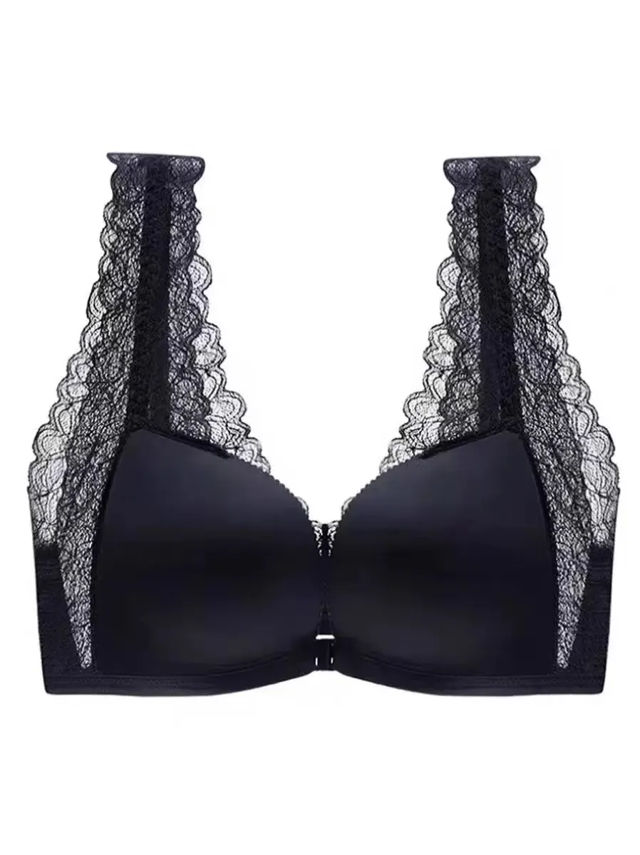 Women Lingerie Bra Front Button Camisole Underwear Lace Shoulder Strap Breathable V Neck Gather Up Soft Comfortabl Casual