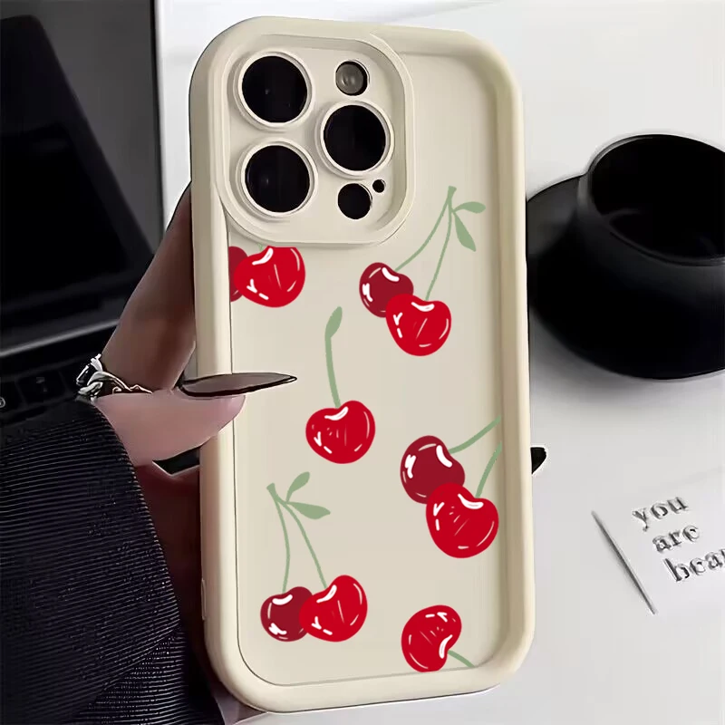 Charming Red Cherry Silicone Phone Case - Soft Protective Cover