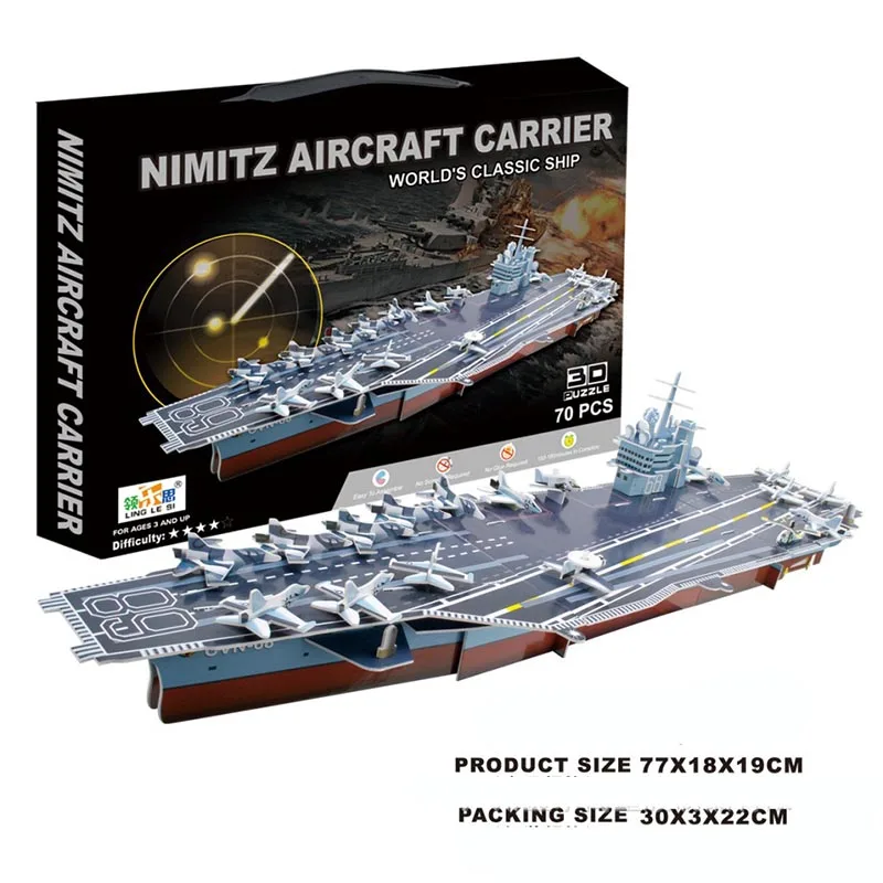 3D Jigsaw Puzzle US Nimitz Aircraft Carrier Paper Model Ship Model DIY Educational Toys